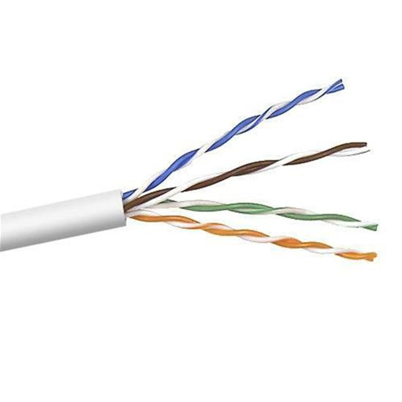 Eagle 1000' FT White CAT5e Cable Bulk Roll 24 AWG Solid Copper Bulk Roll Network Cable CMR Riser Rated High Speed Ethernet Line 4 Twisted Pair