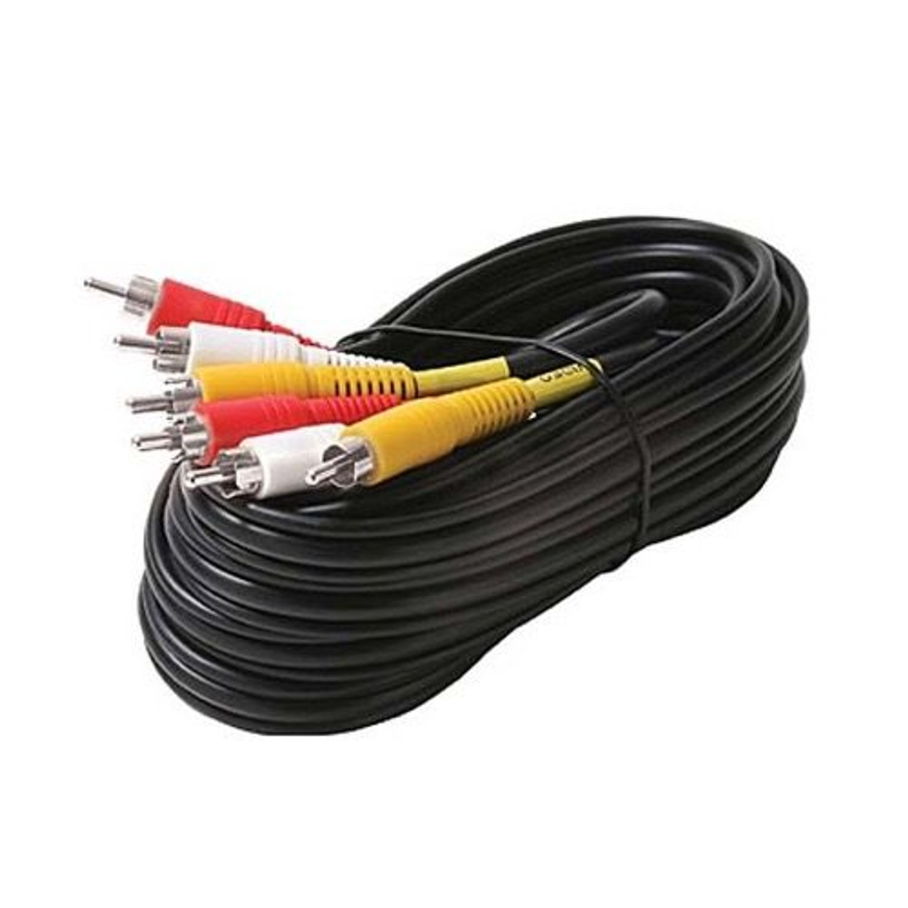 RCA Video Cable 6' FT A/V Stereo Triple 3 Male Shielded Composite AV Digital Signal Hook-Up Jumper with Plug Connectors, Alphastar DVD VCR Dubbing Line, Part # 1802