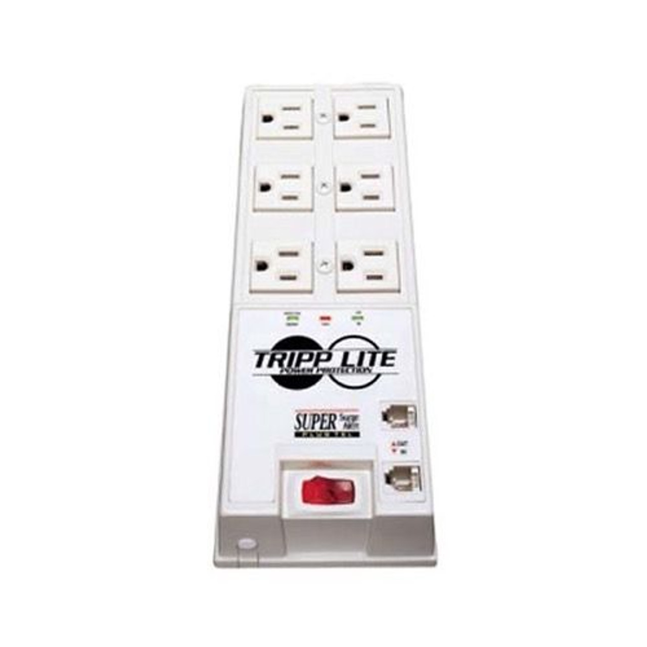 Tripp-Lite 6 Outlet Surge Protector with Phone Fax Modem 1200 Joules 6' FT Cord Suppressor Six Outlet Spike Protector Computer Modem and Voltage Lightning Electronic Protection with Noise Filter, Part # TR6-FM