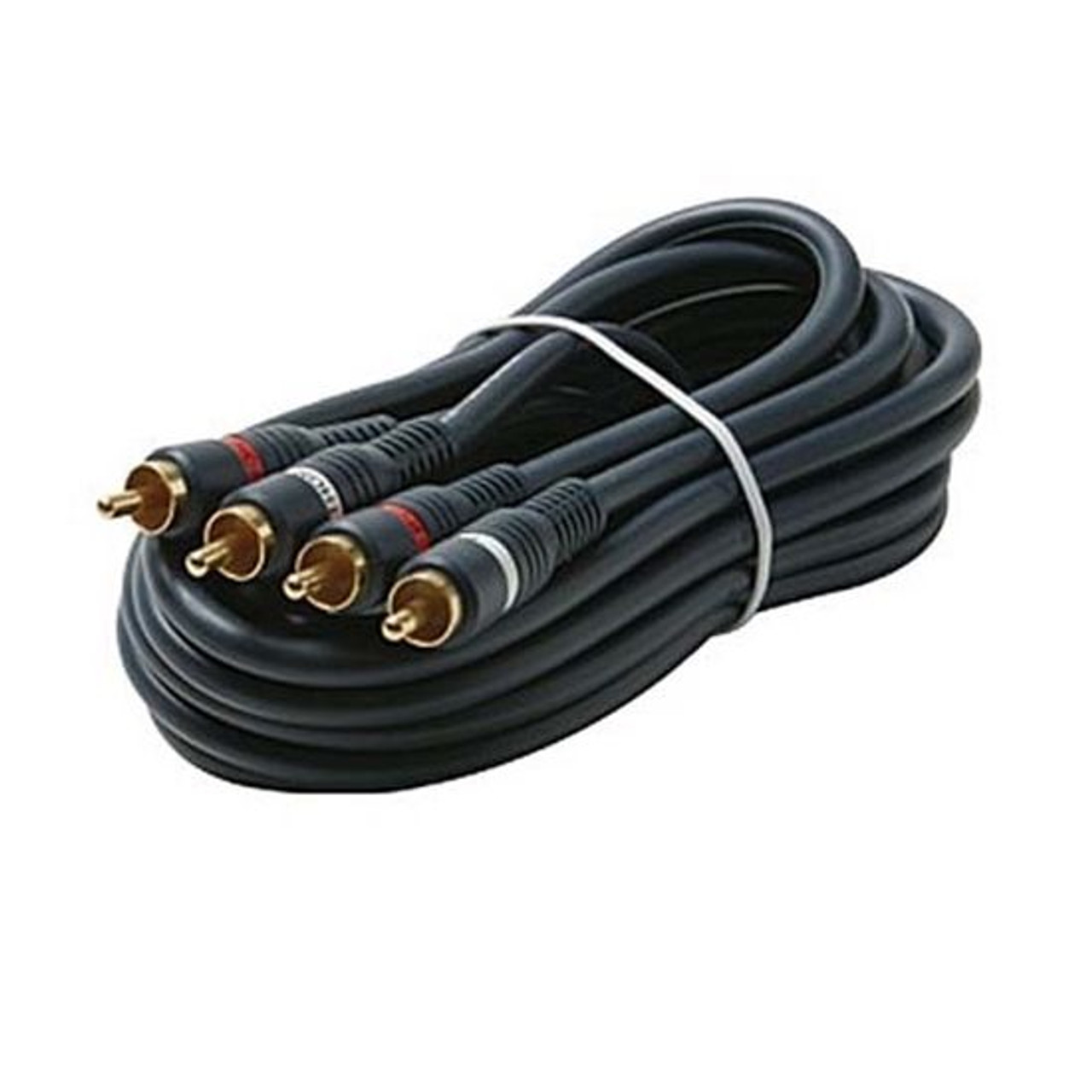 Eagle 6' FT Dual RCA Gold Cable Premium Stereo Audio Male to Male Connect Digital Audio Video Sound Signal with Connector Plugs Shielded Braided Component Hook-Up
