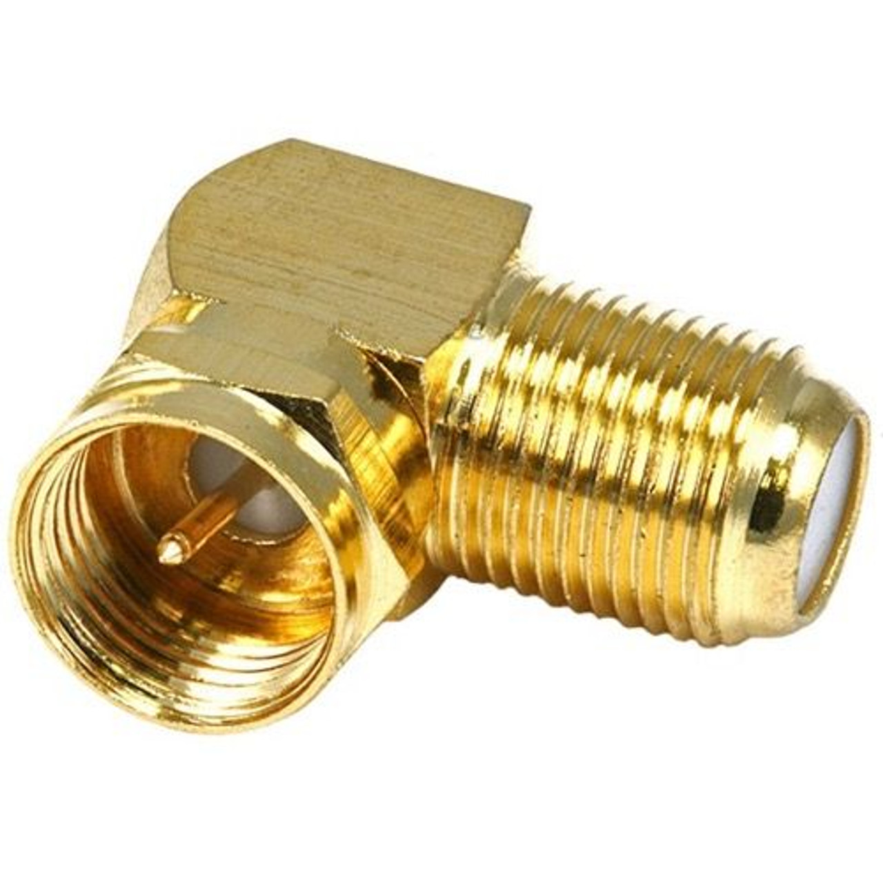 Summit Right Angle F Connector Gold F90 Degree Adapter Connector F-90 Coaxial Cable Component Audio Video Fitting Female to Male RF Digital Signal TV Adapter