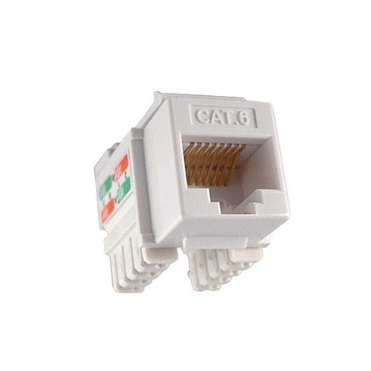 Vericom MKJ6U-02420 CAT6 Keystone Jack White RJ45 Punch Down Insert 8P8C QuickPort Cat6 RJ45 8 Pin Wire Twisted Pair Modular Wall Plate Snap-In Computer Telecom