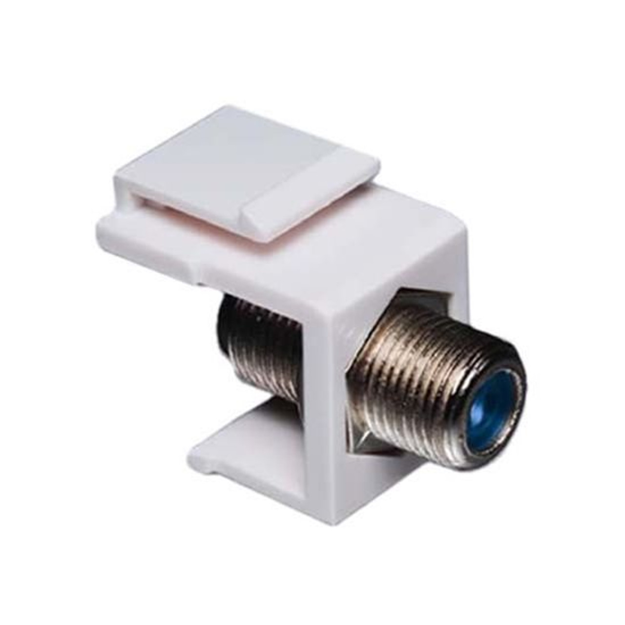 Eagle F Type Keystone Jack White Insert 3 GHz Coaxial Modular Connector Female to Female RG59 RG6 Channel Master High Frequency F-81 Jack Snap-In
