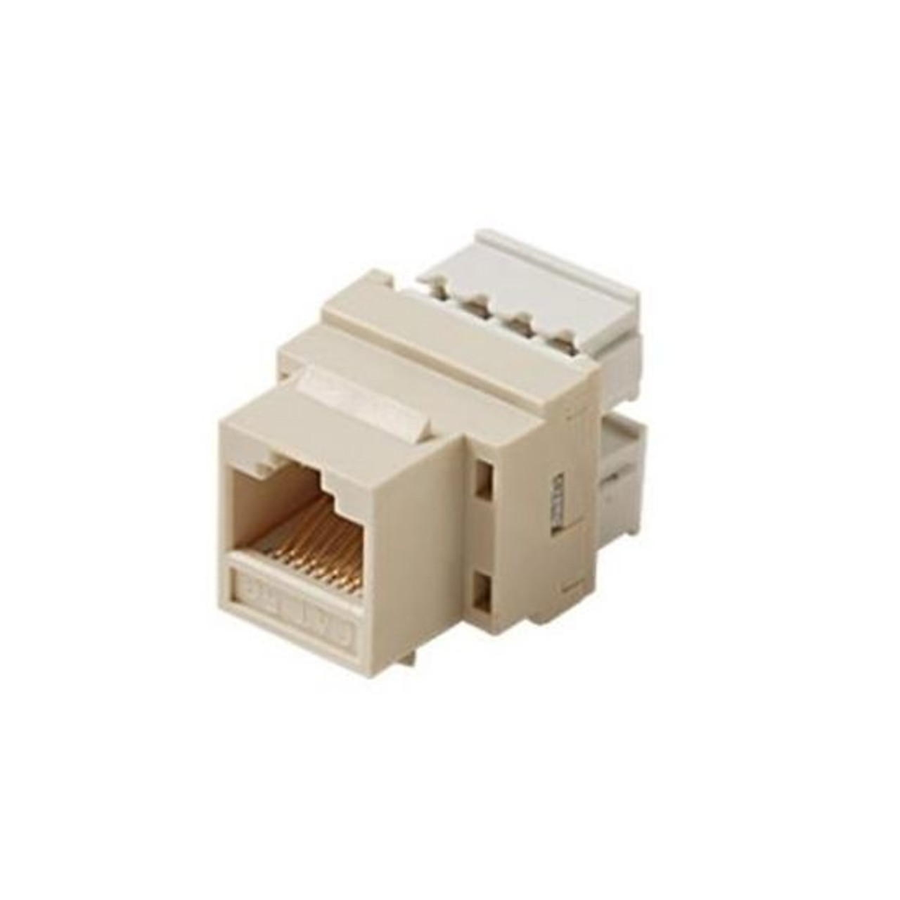 Eagle Keystone CAT5E Jack Insert Almond RJ45 Multi-Media Datacom 8P8C Network Connector Cat-5e RJ-45 QuickPort 8 Wire Twisted Pair Modular Telephone Wall Plate Snap-In Insert Computer Telecom