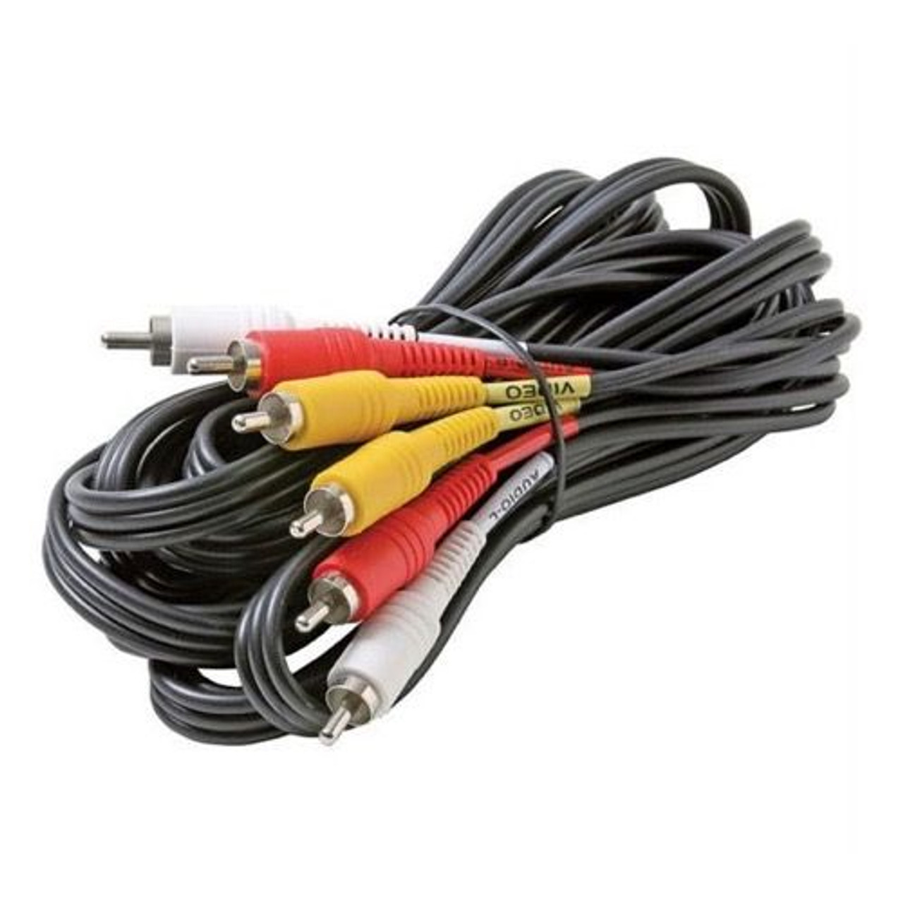 DIRECTV Composite Cable 3 RCA Male 8' FT Video Triple Connect RED YELLOW WHITE A/V Stereo Shielded Digital Signal DVD VCR Hook-Up Jumper with Plug Connectors