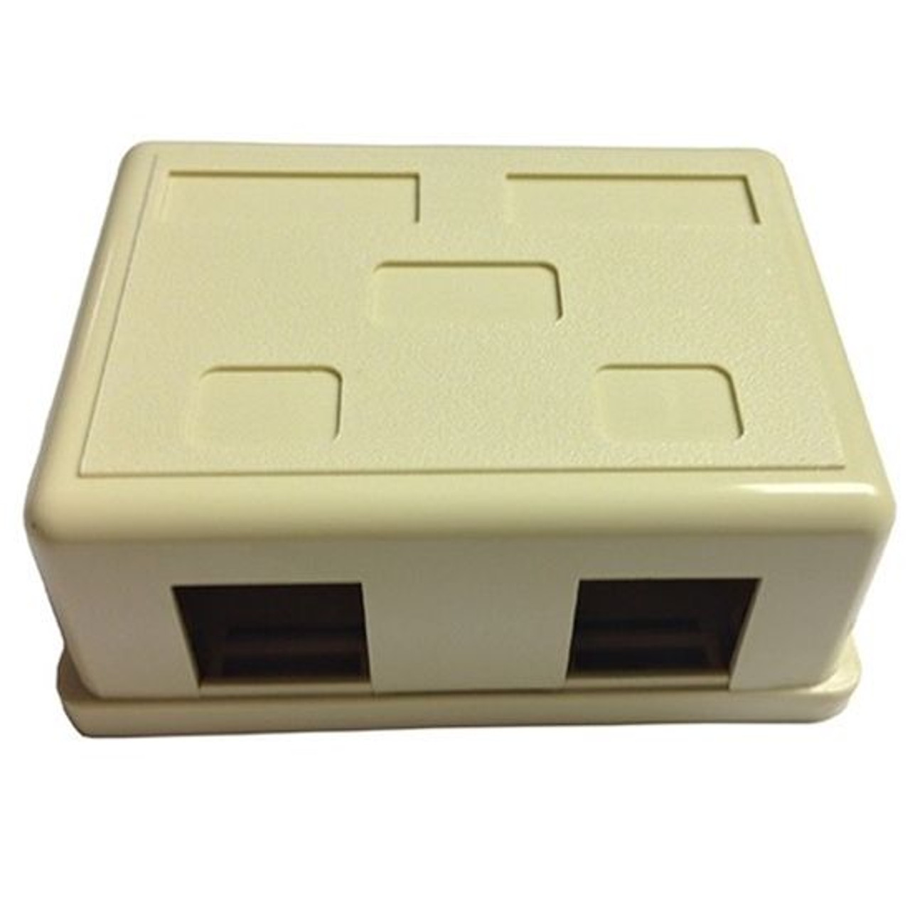 Surface Mount Biscuit Box 2 Port Modular Inserts Ivory Plastic Enclosure Box Jack Block Junction Network Telephone Jack Data Outlet