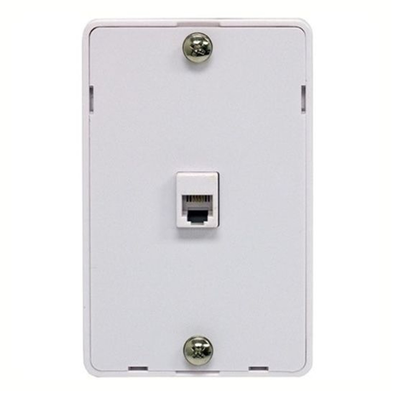 Steren 300-094WH RJ11 Phone Jack Wall Plate Modular White Surface Mount 4 Wire Flush Telephone Line Plug Cover Wall Connect Hanger