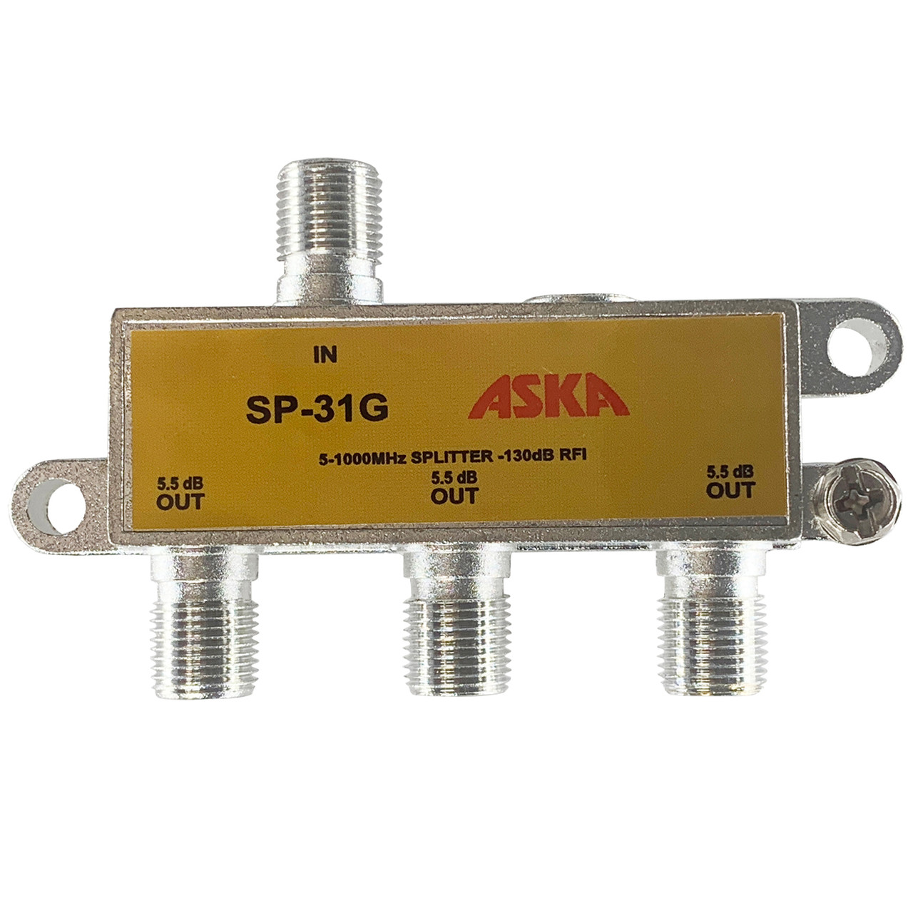 Channel Master 7993 3-Way Splitter Coaxial 5-900 MHz VHF UHF 75 Ohm RF Signal Cable TV 75 Ohm Video Component Divider UHF / VHF Antenna F Connectors
