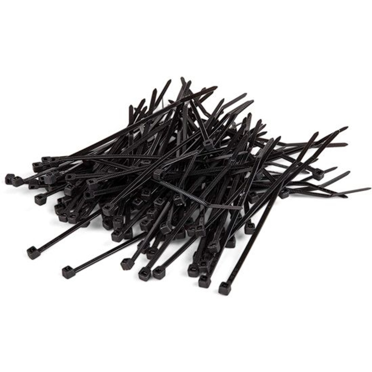 Steren 400-804BK Cable Ties Black 4" Inch 100 Pack Lot 18 Lbs Virgin Nylon Self-Locking Cable Zip Wire Ties Quick Bundle Easy Lock Straps Telephone Cat 5e Data Line Organizer, Part # 400804-BK