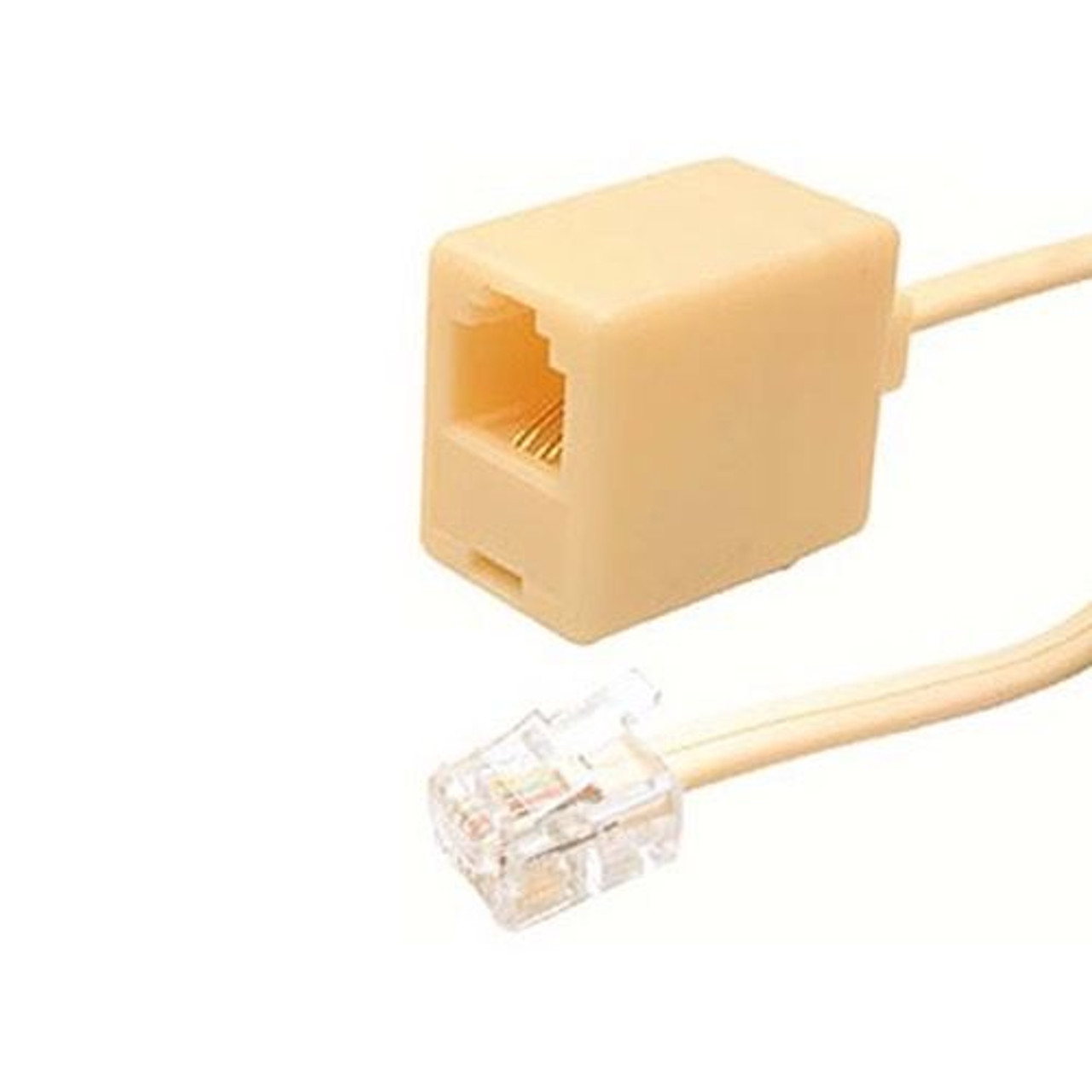 Steren 304-225IV 25 FT Telephone Extension Cord Cable Female To Male RJ11 4-Conductor Line Modulator Ivory 4-Wire Plug to Jack Line Cord 6P4C RJ11 Phone
