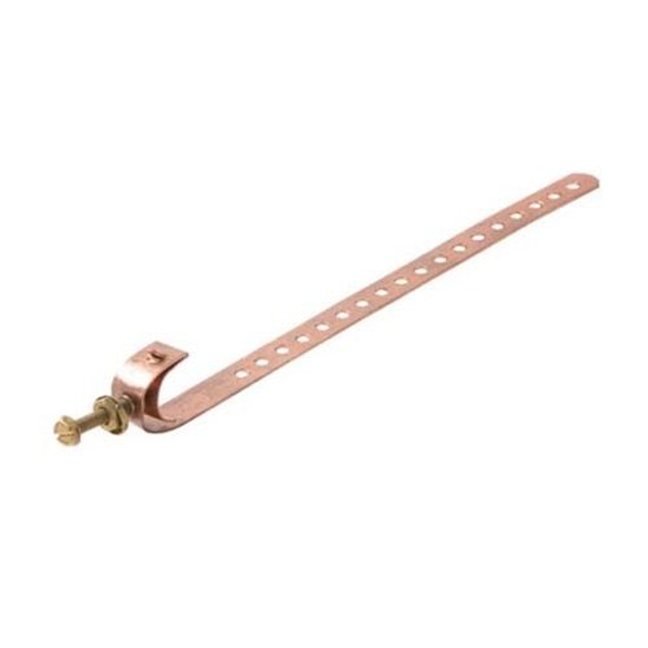 Steren 200-286 8" Inch Ground Strap Copper Grounding to Water Pipe or Antenna Mast AWG 10-14 Gauge Flexible Adjustable Lighting Electrical Power Surge Suppression, 1/2" - 2" Diameter Pipe, Sold as Singles, Part # 200286