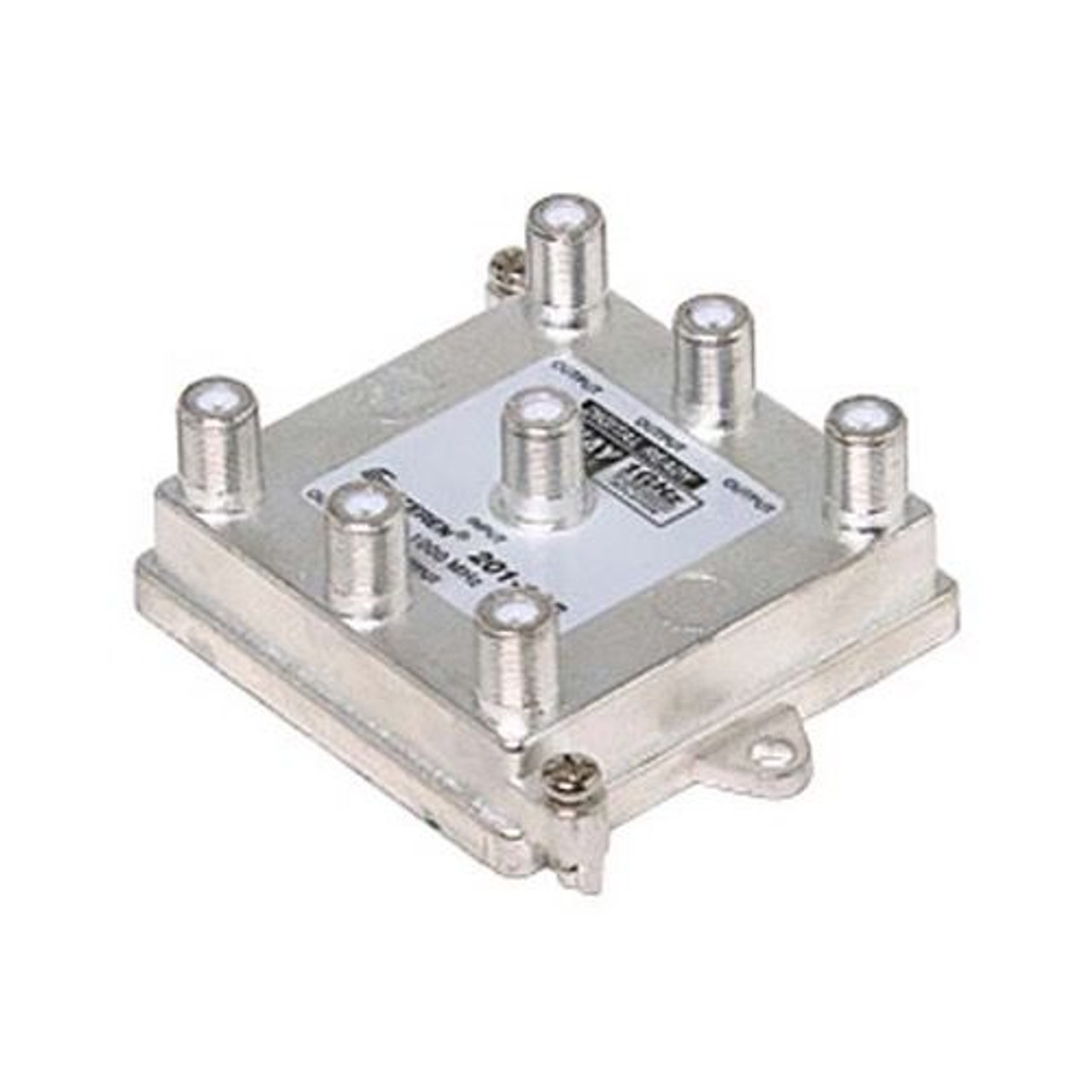 Steren 201-266 6-Way Splitter 1 GHz Digital Vertical Insertion Loss 10.5 dB Max Port to Port Isolation 25 dB Min Digital Balanced 130 dB HDTV All Ports DC Blocked, 5-1000 MHz