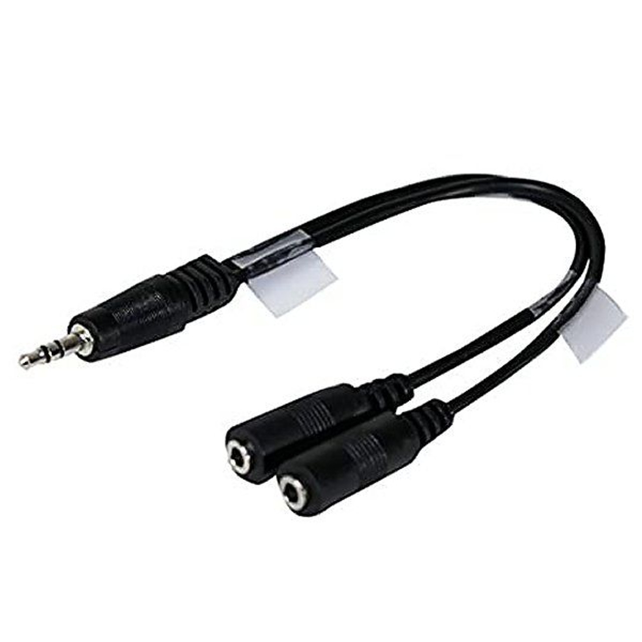 Steren 255-042 3.5 mm Stereo Male Plug to Two 3.5 mm Female Jacks Y Adapter Cable 6" Inch Splitter Cable Adapter, Part # 255042