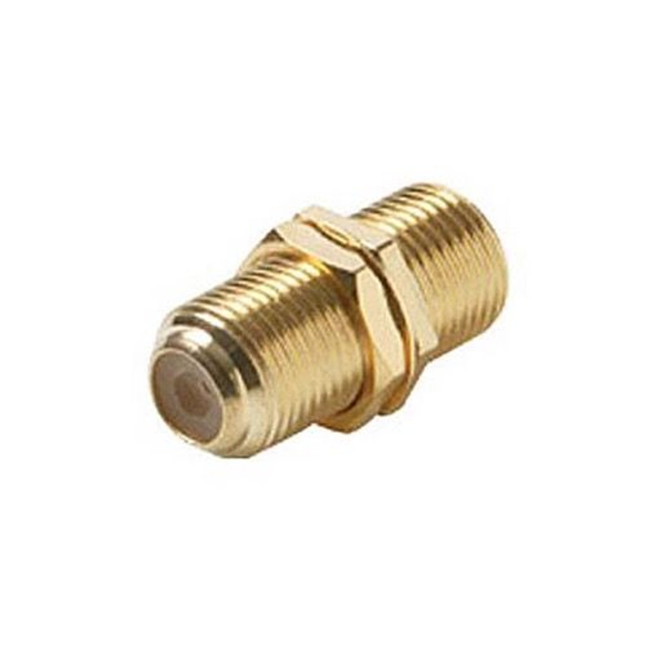 Steren 251-503 Single F Type Barrel Coupler Gold Plate F-81 F to F Female Connector Wall Plate Use Barrel 1 Pack Jack Splice Connector Adapter Jointer Coupling Audio Video Coaxial Cable Plug Extension
