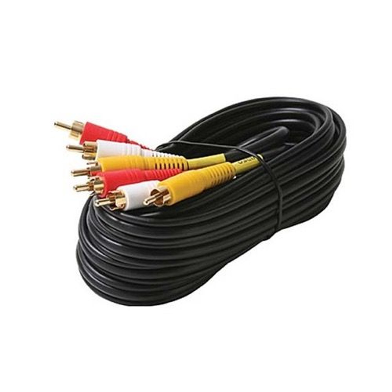 Eagle 12' FT 3 RCA Composite Cable Gold Male to Male Shielded Audio Video Dubbing Gold Plate A/V Composite Cable DIRECTV Audio Video Stereo Shielded Digital Signal DVD VCR, Part # A/V-12