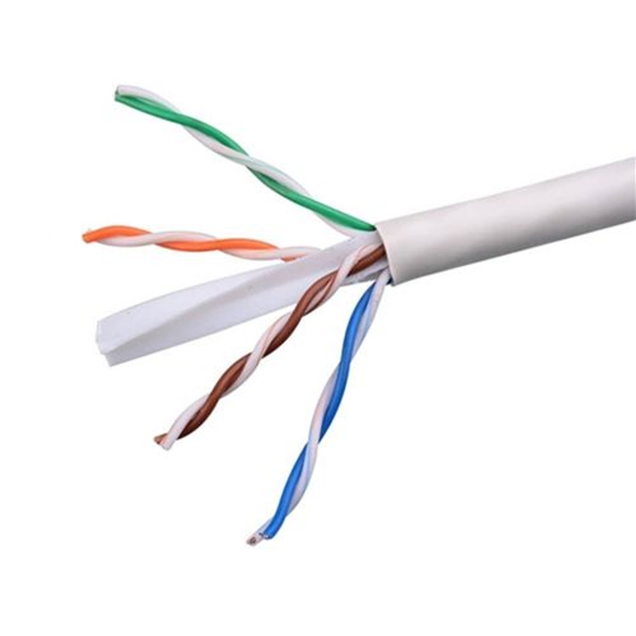 Eagle CAT6 500' FT Bulk Cable Roll 550 MHz 23 AWG Solid Copper Unshielded White Network FastCat UTP CMR Ethernet Certified 4 Twisted Pair UL Listed PVC Jacket Category 6 Enhanced CPU Data Transfer Line