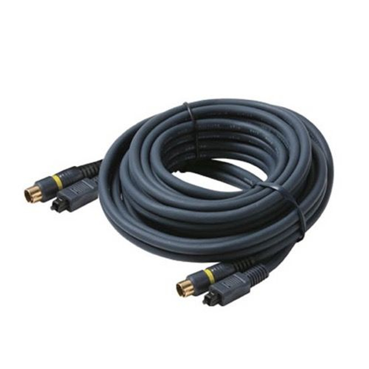 Steren 253-012BL 12' FT S-Video and Toslink Fiber Optical Digital Audio Cable with Gold Plated A/V Ends Toslink Dolby Audio Video TV Connection Component Premium Output Input Hook-Up Jacks, Part # 253012-BL
