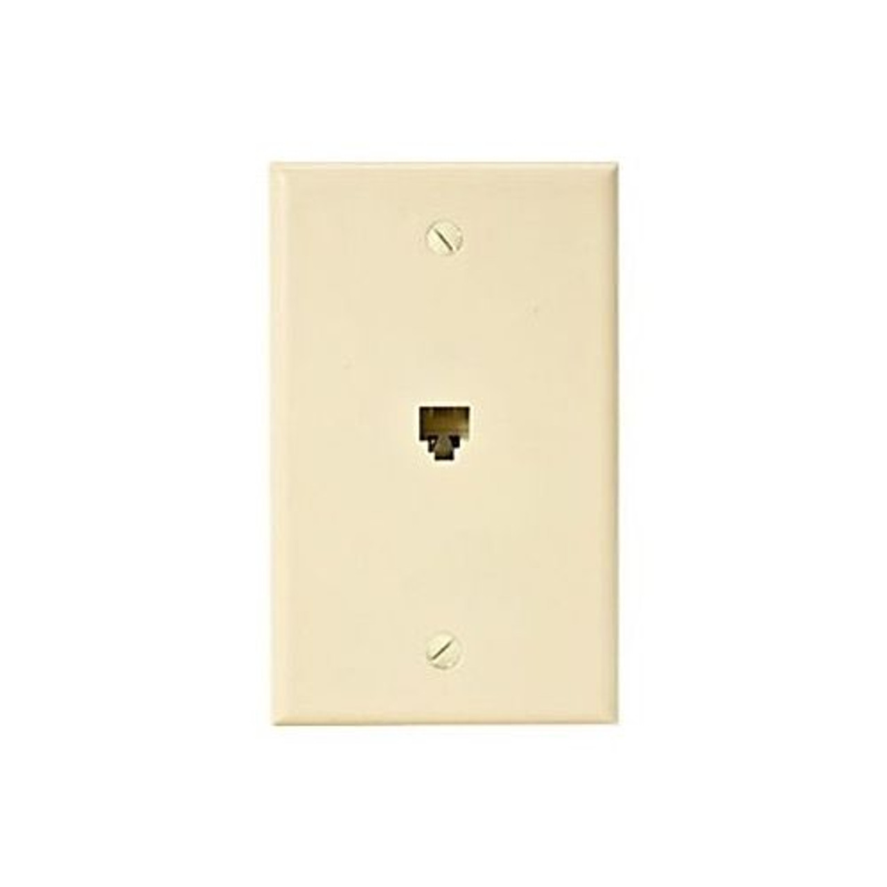 Steren 301-204IV 4C UL Flush Modular Telephone Jack Ivory Wall Plate 6P4C RJ11 Face Plate Wall Plate RJ-11 Smooth Finish Wire Flush Mount Audio Signal Telephone Line Plug Jack