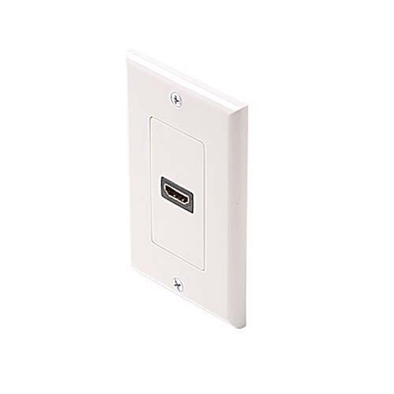Steren 516-101WH HDMI to HDMI Wall Plate White Audio Video Single HDMI Feed Thru Decorator Wall Plate HDMI Female to HDMI Female