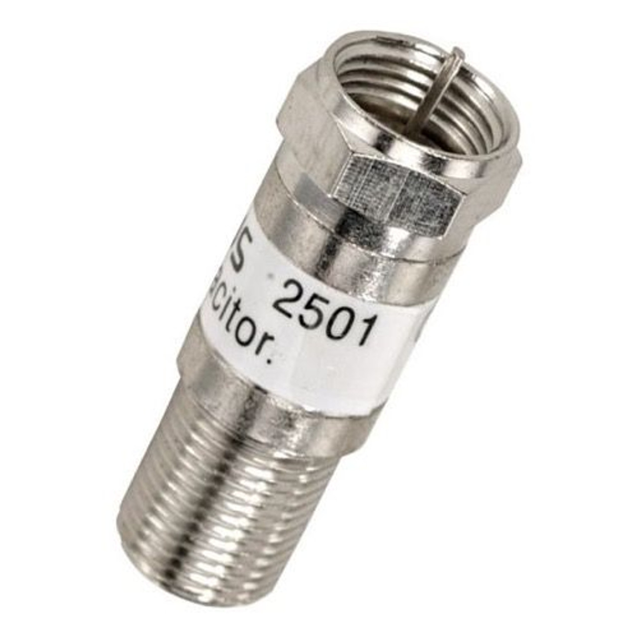 Linear 2501 DC Blocking Capacitor In-Line Blocking Capacitor F-Connector Type DC Block and IR Control Pulses Passes RF Signal 75 Ohm Female to Male 1 Pack Coaxial Cable Connector Plug Adapter, Part # 2501