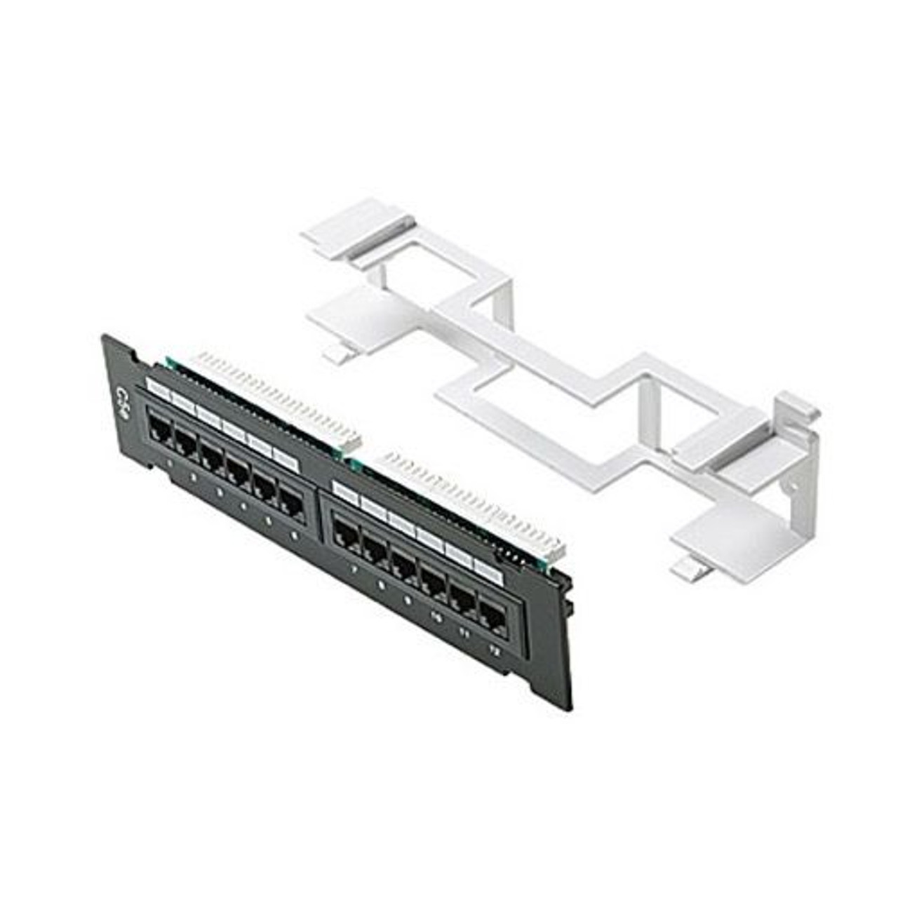 Steren 310-320 12 Port CAT5E Network Mini Patch Panel 12 x RJ45 110-IDC 22 - 26 AWG 9 7/8" W x 2 1/4" H x 1 1/14" D with Mounting Bracket Fast Media RJ-45 CAT-5E Patch Panel Commercial Grade