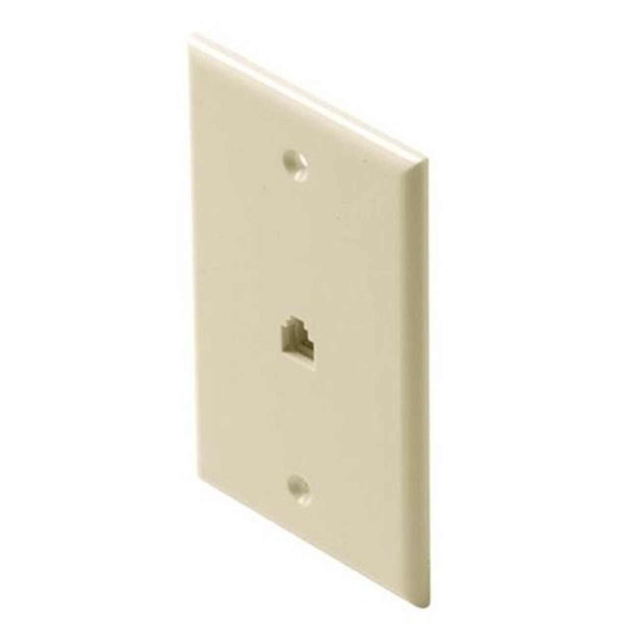 Steren 300-204AL 4-Conductor RJ11 Jack Modular Wall Plate Flush Almond Face Telephone Gold Plated Contacts 6P4C Jack 1 Socket UL RJ-11 Face Plate Audio Signal Data Line Cord Plug, Part # 300204-AL