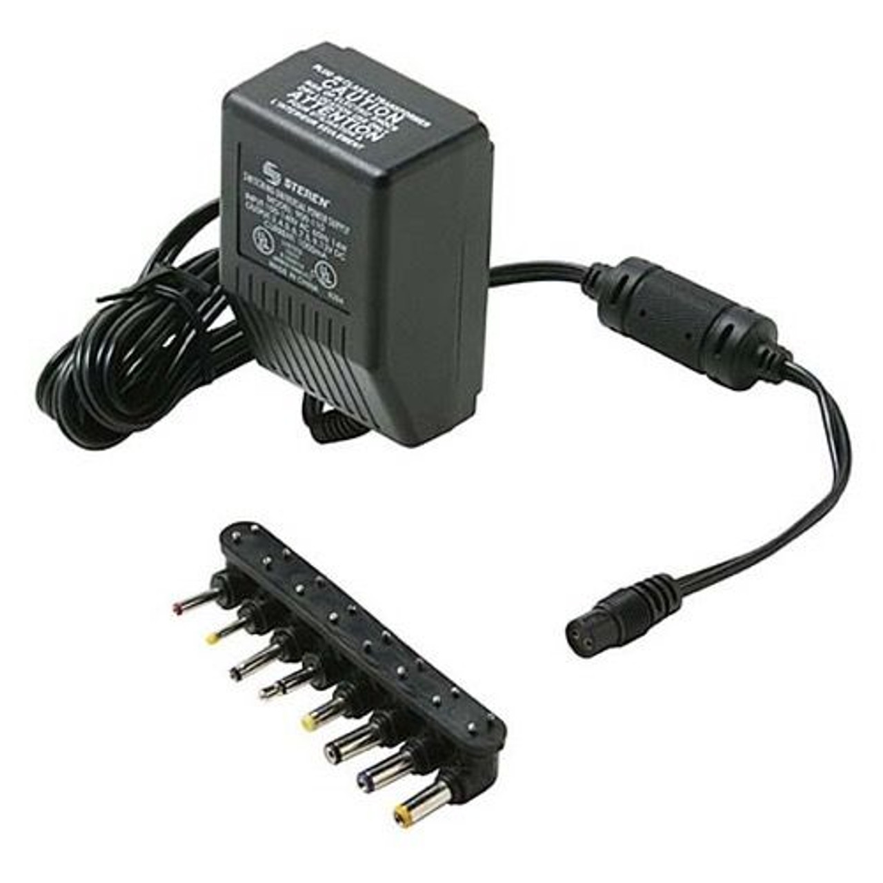 Steren 900-117 Universal Supply Adapter 1700 mA AC/DC with 6 Detachable Plugs Converter Volt UL Transformer AC DC Power Adapter Supply 110 VAC 50-60 Hz Adapter with Switchable Voltage Outputs 3, 4.5, 6, 7.5, 9, 12 VDC, Part # 900117