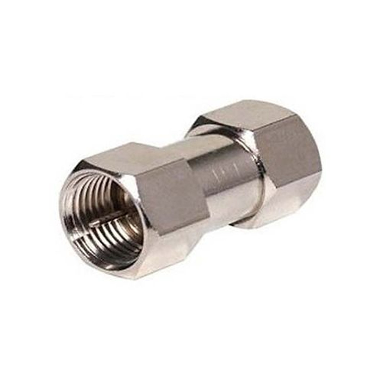 Steren 200-100-25 F Coupler Male to Male Adapter Connector Nickel Plate 25 Pack Double Male Splice F-71 Coaxial Cable Coupling Barrel Connector, RF Signal Audio Video Component Plug, Part # 200100-25