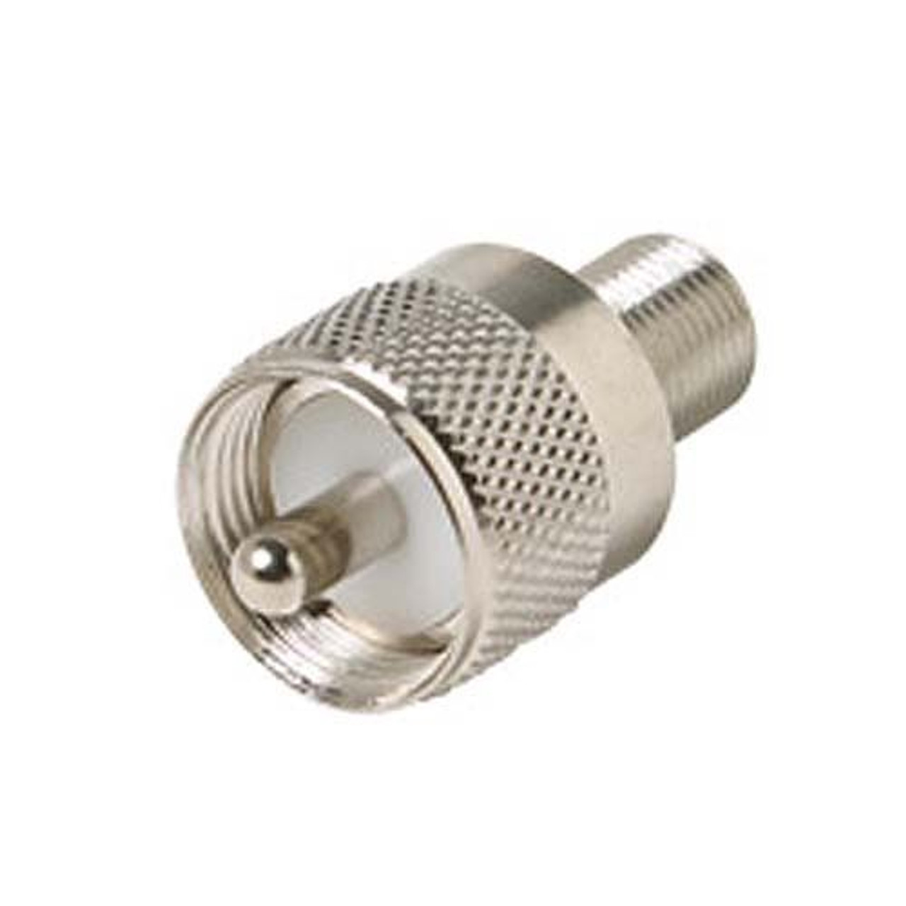 Steren 200-194 UHF Male Plug to F-Female Jack Adapter Coaxial Connector UHF Plug to F Jack Commercial Grade Nickel Plated with Delrin Insulator TV Antenna Satellite Components Plug, Part # 200194