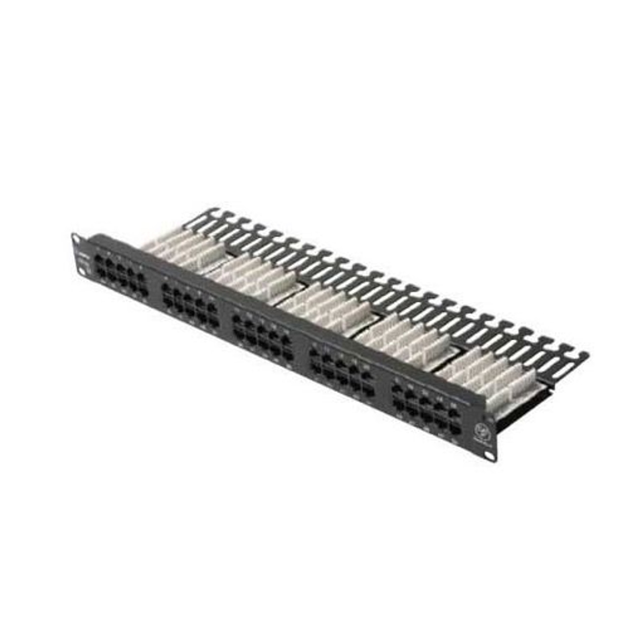 Eagle 50 Port Patch Panel CAT5E 110-IDC High Density Configuration with Punch Down Tool UL Listed 22-26 AWG Lead Contact 1 x EIA Rack Mount RJ45 350 MHz UTP Data Distribution RJ-45 Module Telephone Lan Ethernet Hub Modular CAT-5E Certified