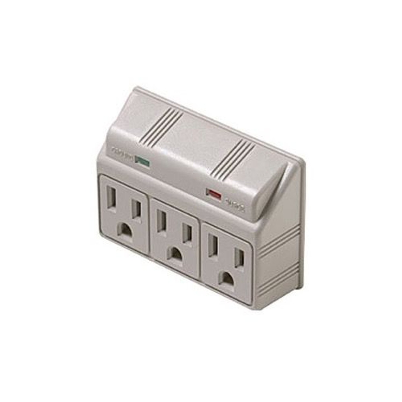 Steren 905-304 3 Outlet Surge Protector Wall Mount Plug-In Tap 300 Volt Clamping 270 Joules 3-Wire 120 VAC 15 Amp UL Listed 3-MOV Line 1875 Watts 25ns Response Time