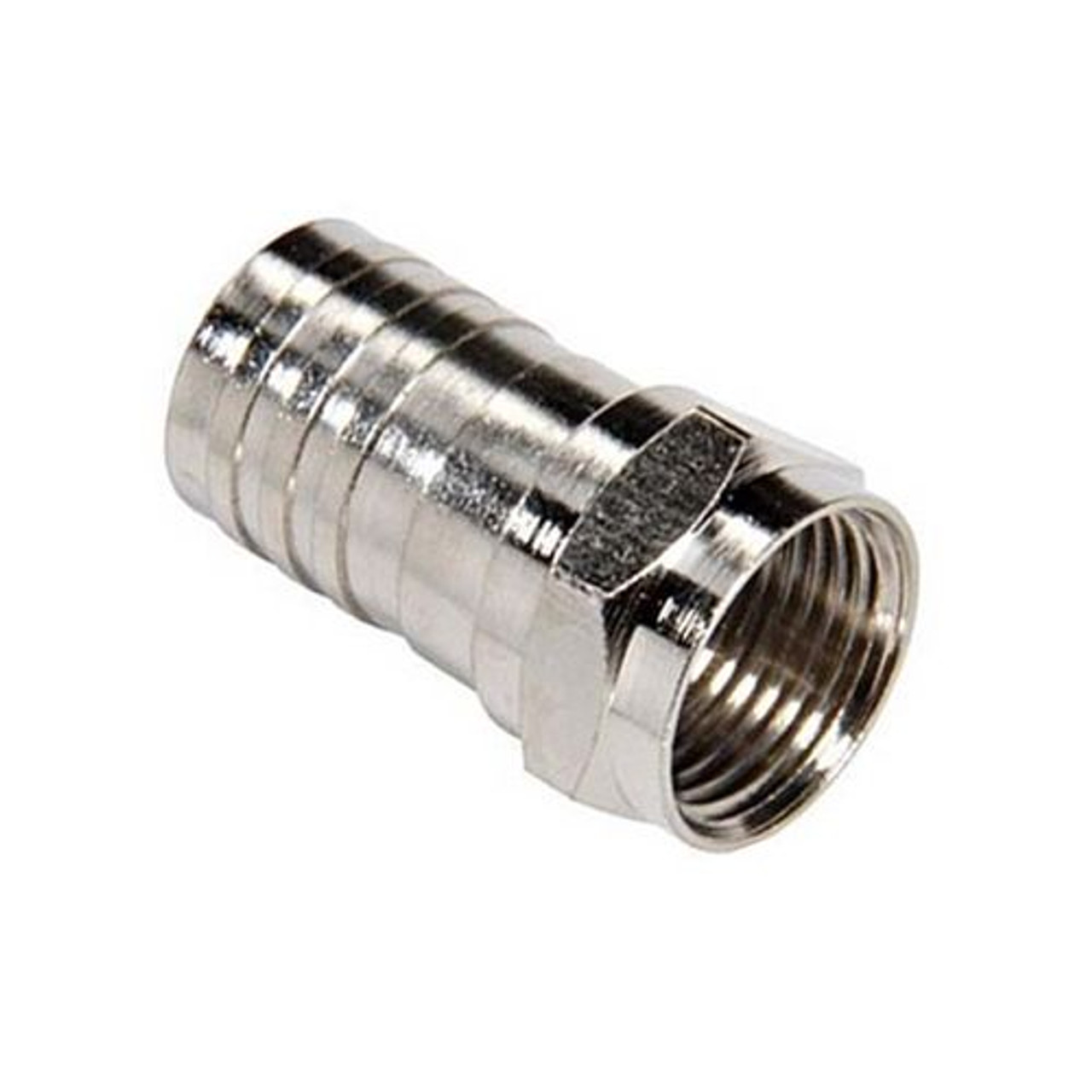 Steren 200-035-25 F-Connector RG-6 Crimp-On Nickel Plated Coaxial RG6 25 Pack F Type Connector Coax Cable Crimp-On Hex Bulk TV Antenna Audio Video Signal Coaxial Plugs