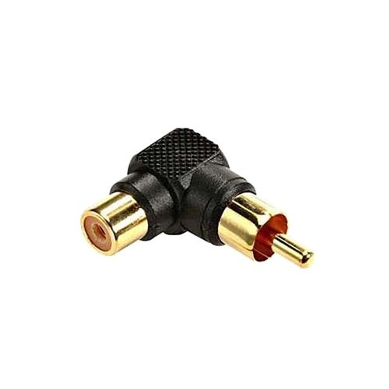 Steren 251-111-10 RCA Right Angle Adapter Female to Male Gold Plate 90 Degree Single Plug Stereo Cable Connector Audio Video Tool Less Hook-Up Component Connector, Part # 251111-10