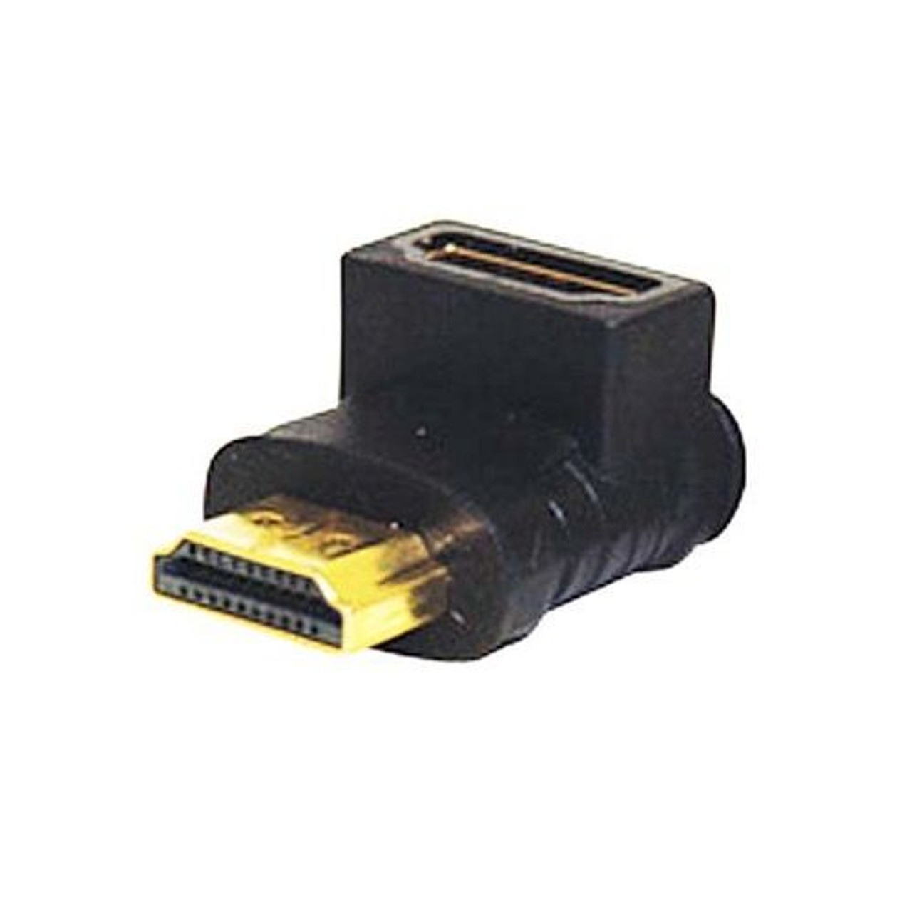 Steren 528-001 HDMI Right Angle Male to Female Adapter 90 Degree Gold Plate 1080p HDTV Certified 1.3 Port Saver Cable Stress Relief Connector High Definition Multi-Media HDMI Adapter, Part # 528001