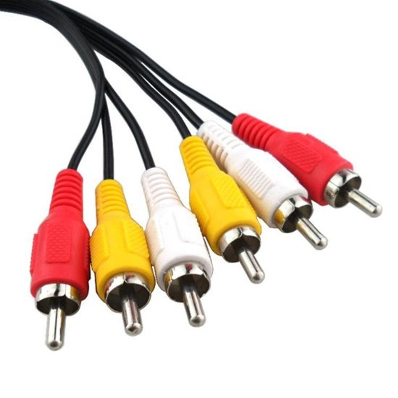 Summit 6' FT RCA Cable Audio Video 3-RCA Male to 3-RCA Male Each End High Resolution Composite A/V Cable RED YELLOW WHITE Stereo Jumper with Plug Connectors Dubbing Line