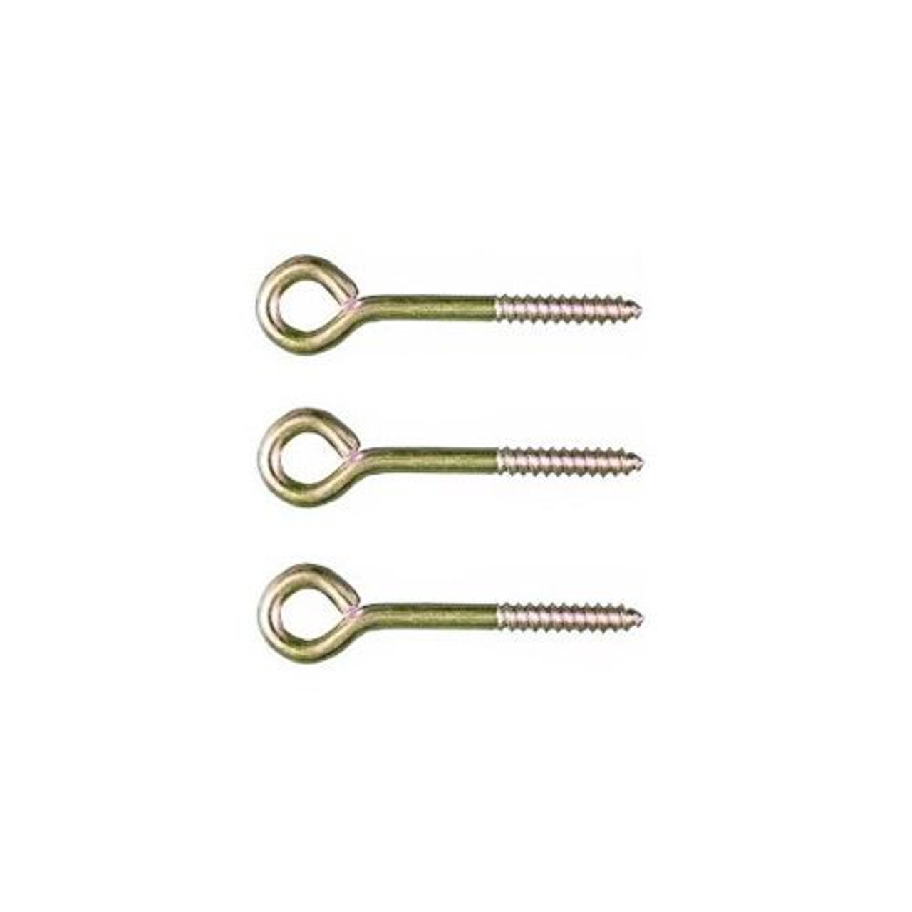 Channel Master 3093 Guy Cable Eye Lag Screw Bolt 3 Pack 1/4" Inches 3" Inches in Length Antenna Mast Support Eye Sharp Point Bite into Wood Steel Lag Screw Guy Wire Antenna Cable Support, Part # 3093
