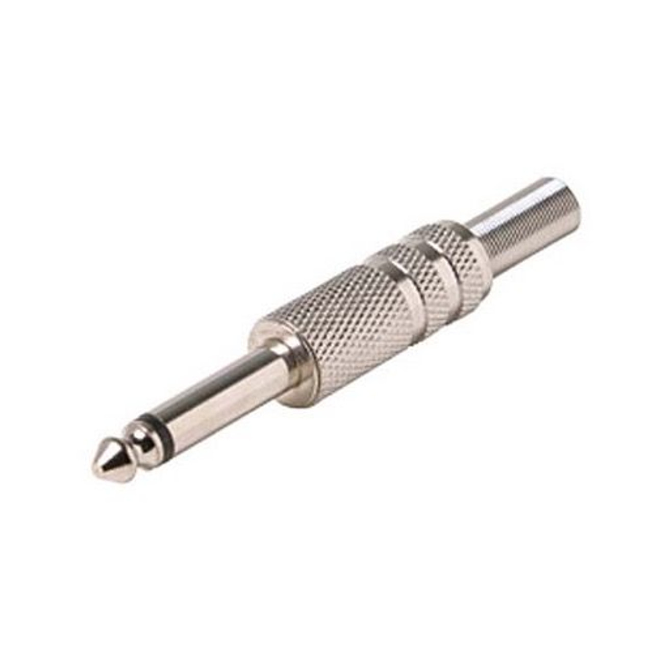 Eagle 1/4" Plug Connector Mono Audio Phono Male 6.3mm Nickel Plate Cable Mount Audio Male Connector with Spring Relief Sleeve Jack Plug Connector Solder Type