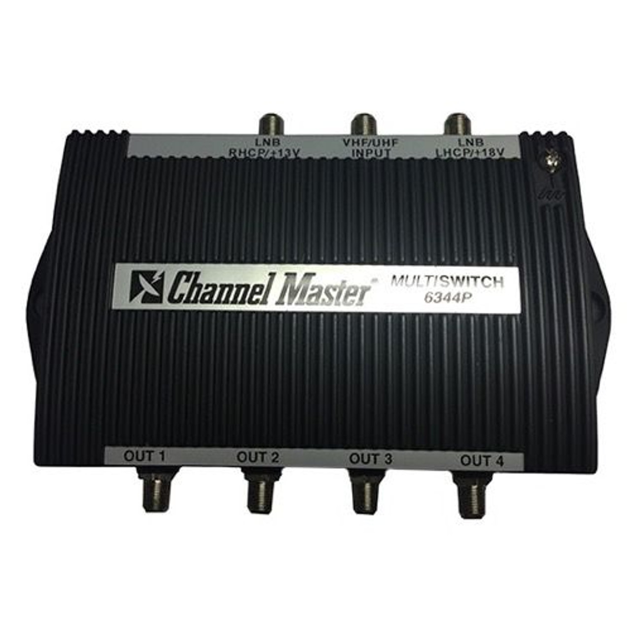 Channel Master 6344P 3X4 Satellite IF Multi-Switch 4 Output Amplified Off-Air Input VHF/UHF DIRECTV FTA 950 - 2150 MHz 2 GHz Commercial Grade CM-6344-P IF 4 Set Multiswitch with Off-Air/Cable Input