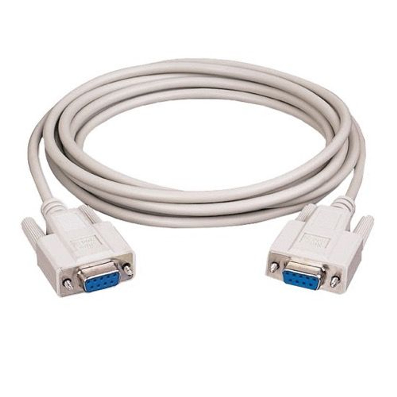 Summit DB9 3' FT Female to Female Cable Ivory Straight Thru Cable with RS232 Connectors Each End DB-9 RS-232 Data Transfer Interconnect Computer Cable