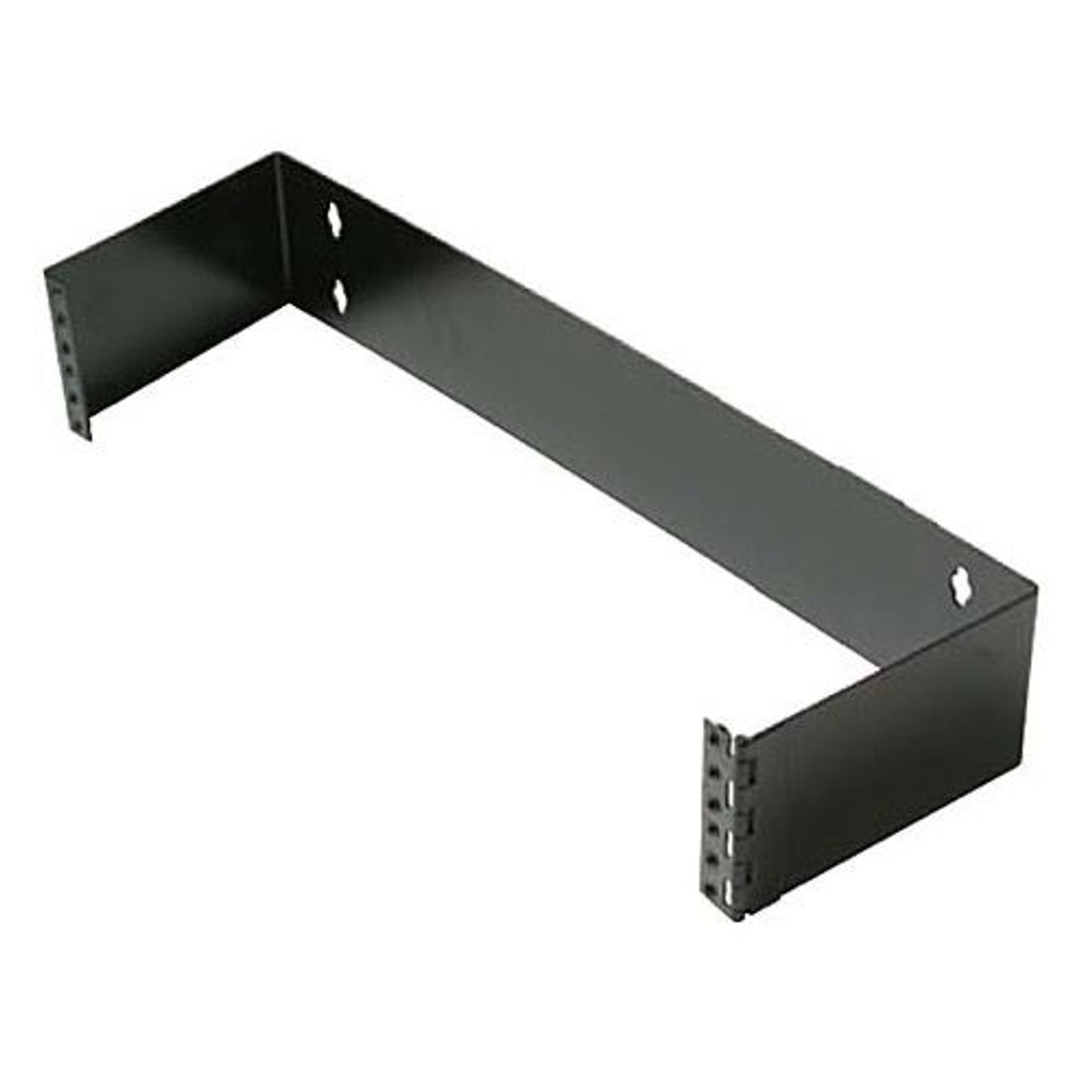 Eagle Patch Panel Wall Mount Bracket 19" Inch W x 3 1/2" H x 6" D Hinged 16 Gauge Black Powder Steel 2 x EIA 6" Depth Direct Wall Mount Bracket with Available Rear Component Access