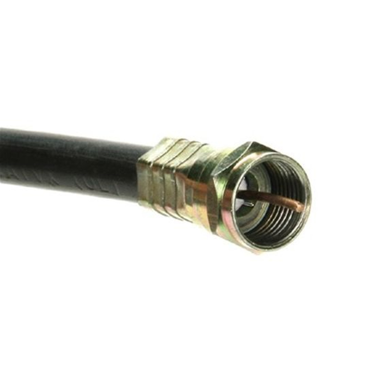 Eagle 1' FT RG59 Coax Cable F Pin Male Each End Black with Gold F-Male to F-Male Connector Each End Audio Video Signal Component RG-59 Shielded HDTV Jumper, 75 Ohm Video Cable