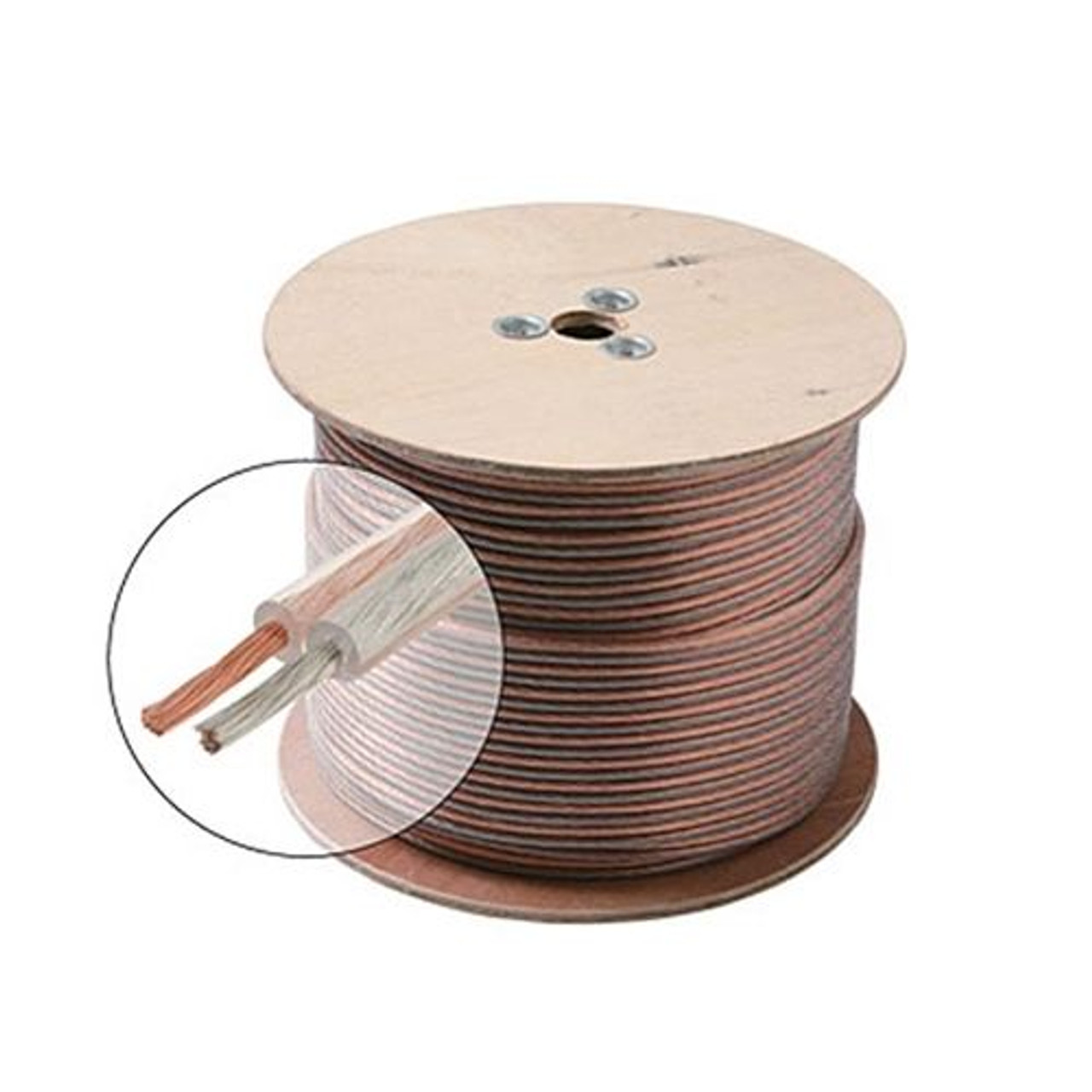 Steren 255-414 500' FT 14 Gauge Clear Jacket Speaker Cable Wire 2 Conductor Zip 100% Copper Pro Grade Pure Copper Speaker Cable HI-FI Digital Audio Home Theater, Cable Spool, Part # 255414-500