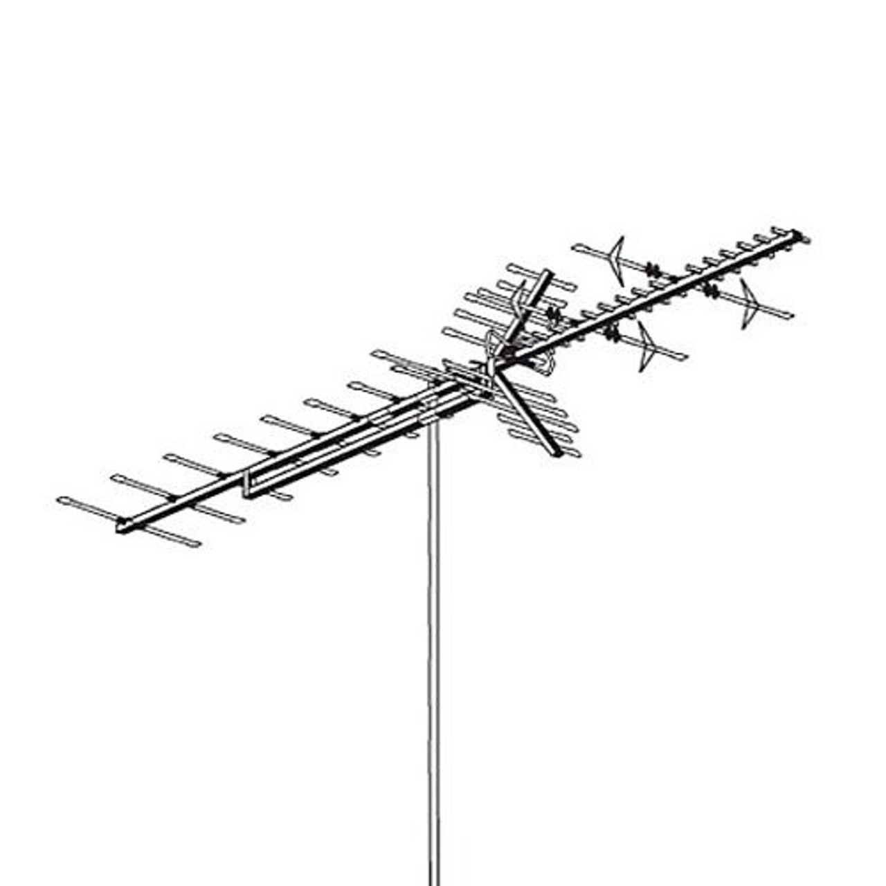 AntennaCraft HBU55 High Band UHF VHF HDTV Antenna Terrestrial Digital HD Ready HBU-55 Outdoor 53 Element Off-Air Local HD Signal Television Aerial