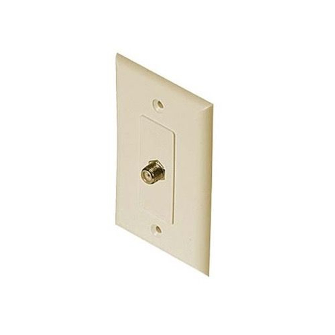 Steren 200-266IV Wall Plate F Jack Ivory 1 GHz F-81 HDTV Video Wall Plate 75 Ohm 1 Pack TV Aerial Antenna Plug, Flush Mount Female Outlet Connector, Part # 200266-IV