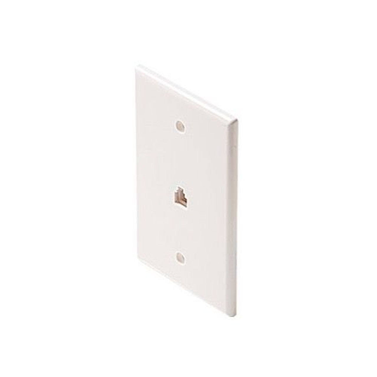 Steren 300-203WH Wall Plate Mid Size Phone White RJ11 Jack Oversize 3 1/8" x 4 7/8" Face Plate 4-Conductor RJ-11 Modular Telephone Gold Contacts 6P4C Jack Face Plate Audio Signal Data Plug, Part # 300203-WH
