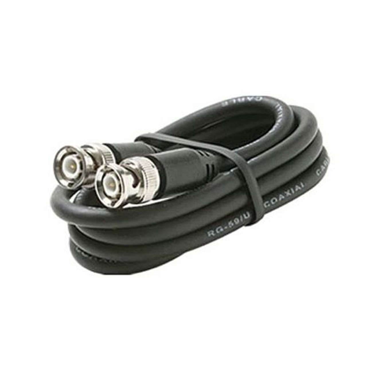 Eagle 3' FT BNC Coaxial Cable RG59 Male to Male Black Plug RG59 Nickel Plate Connector Each End BNC Male to BNC Male RG-59 Factory Installed BNC Connectors