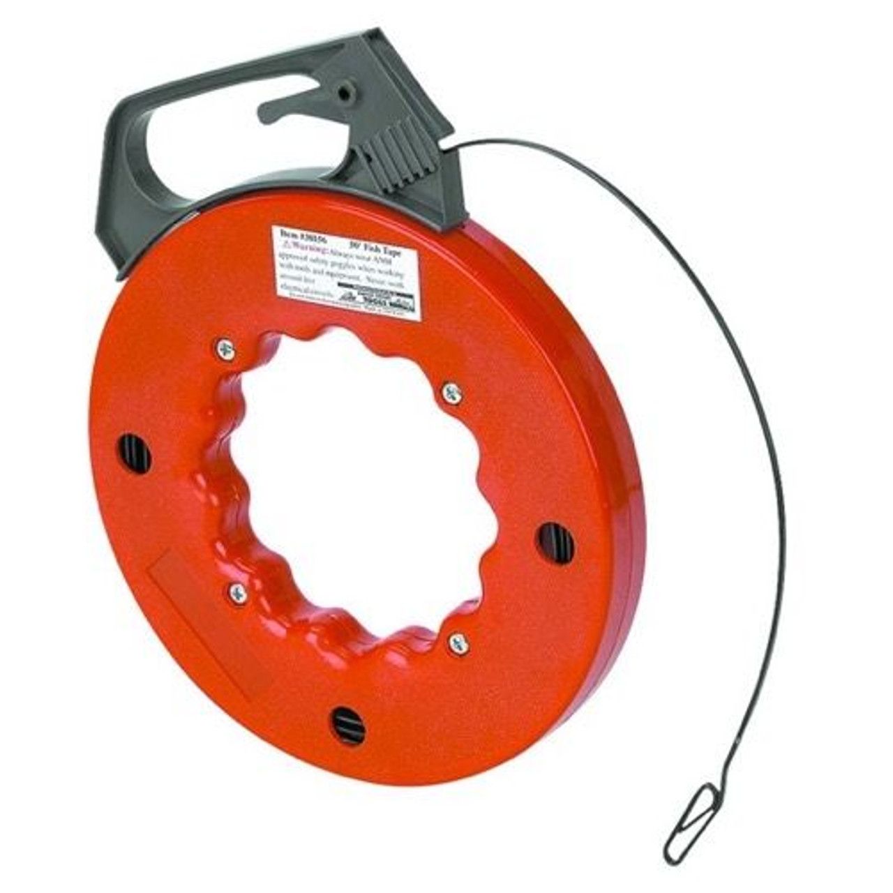 Eagle 50' FT Fish Tape Reel 1/8" Inch Steel Cable Wire Puller Tool Heavy Duty ABS Housing #70 Carbon Steel, Wall Cable Run Fish Tape High Impact Durable Construction with Easy Grip Handle