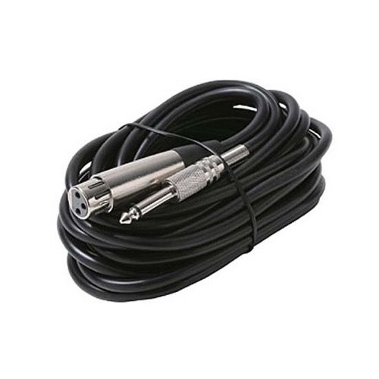 Eagle 20' FT XLR Female to 1/4 " Inch Mono Plug Microphone Cable Phono Chrome Shielded Connector 1/4" Audio Plug to 3-Pin XLR Jack