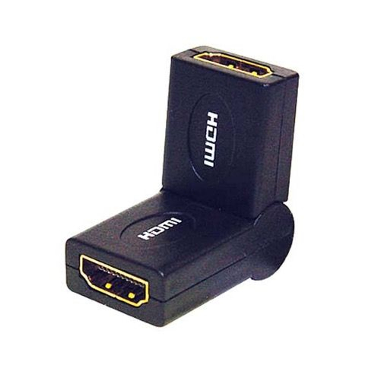 Eagle HDMI Right Angle Swiveling Jack Female to Female Coupler Adapter 180 Degree Adjustable Gold Plate HDTV 1080p Certified 1.3 Port Saver Cable Stress Relief Connector High Definition Multi-Media HDMI Adapter