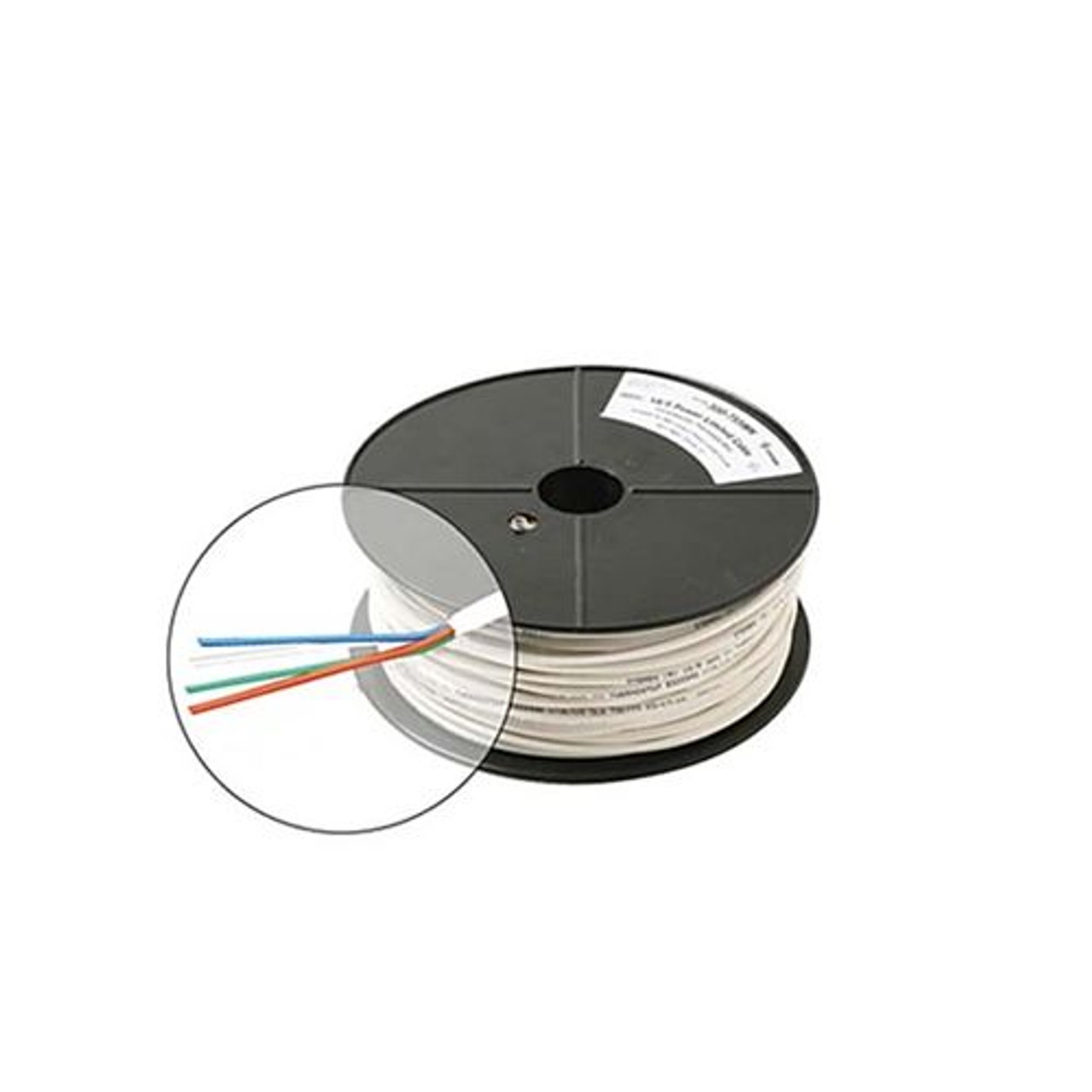 Eagle 500' FT 18 AWG GA 4 Conductor Cable White Solid Copper Control Thermostat UL 18-4 Reel White Solid Copper Wire Color Coded Contol UL PVC UL Color Coded